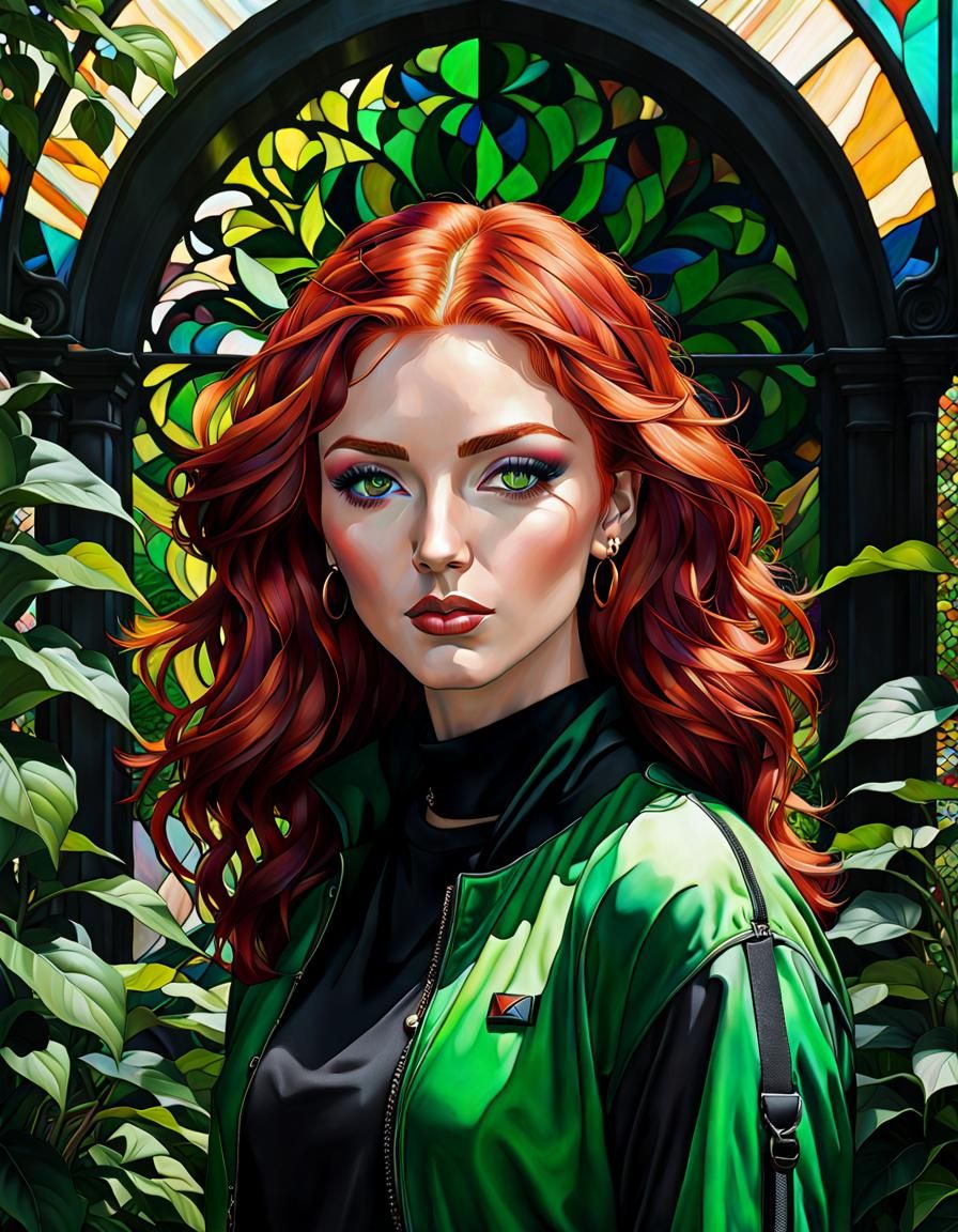 Stained Glass Portrait in a Modern Renaissance Style