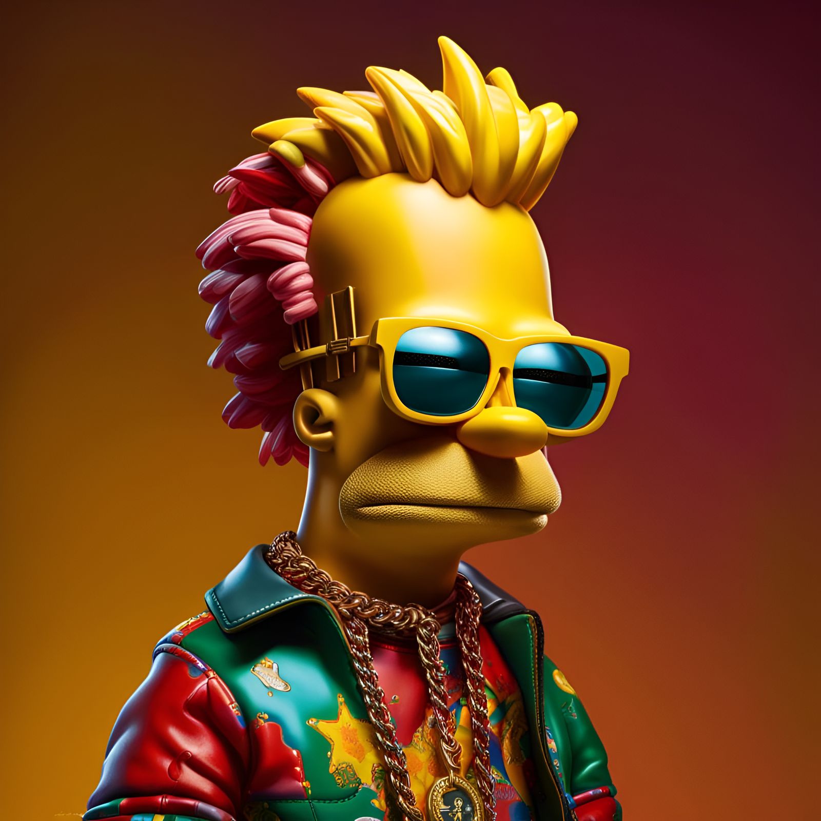 Bart Simpson in Gucci: Hyperrealistic Splash Art