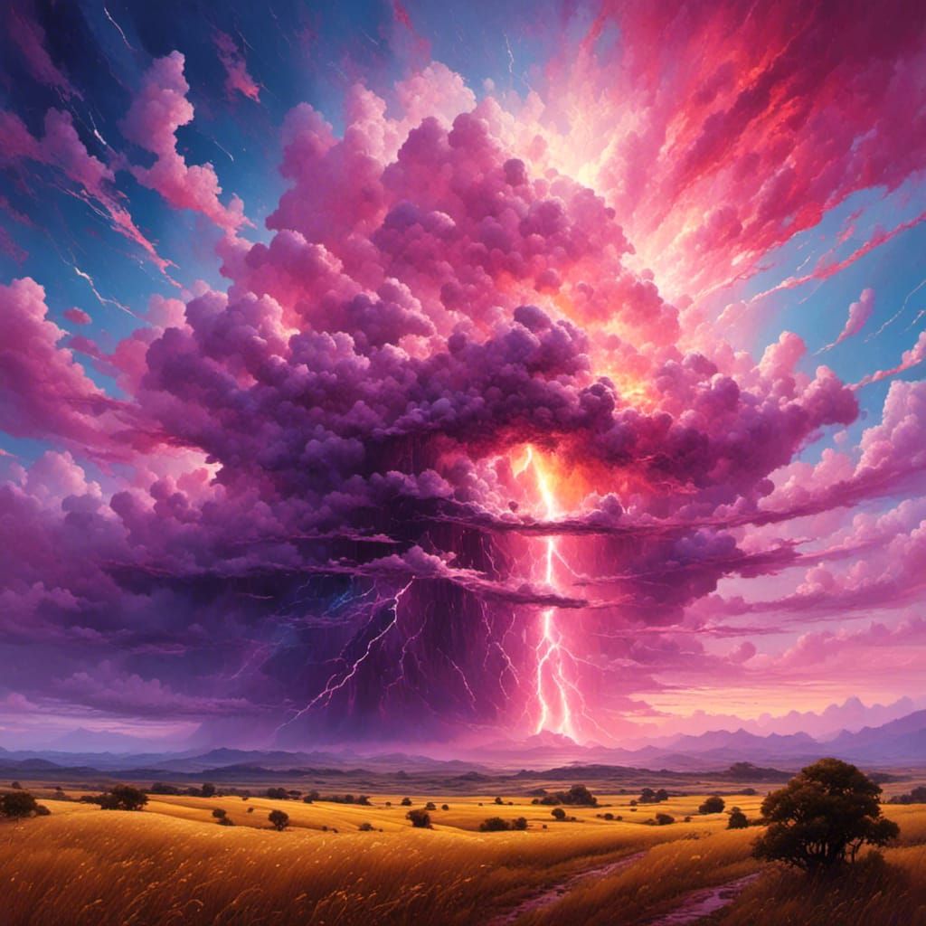 Woman by Raging Sea in Stained Glass Style