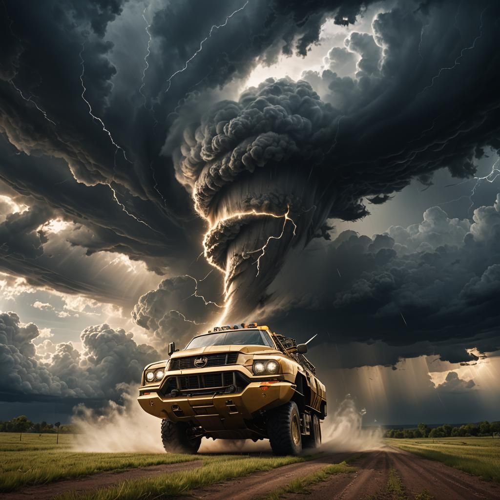 Dramatic Tornado Intercept Vehicle in Digital Art
