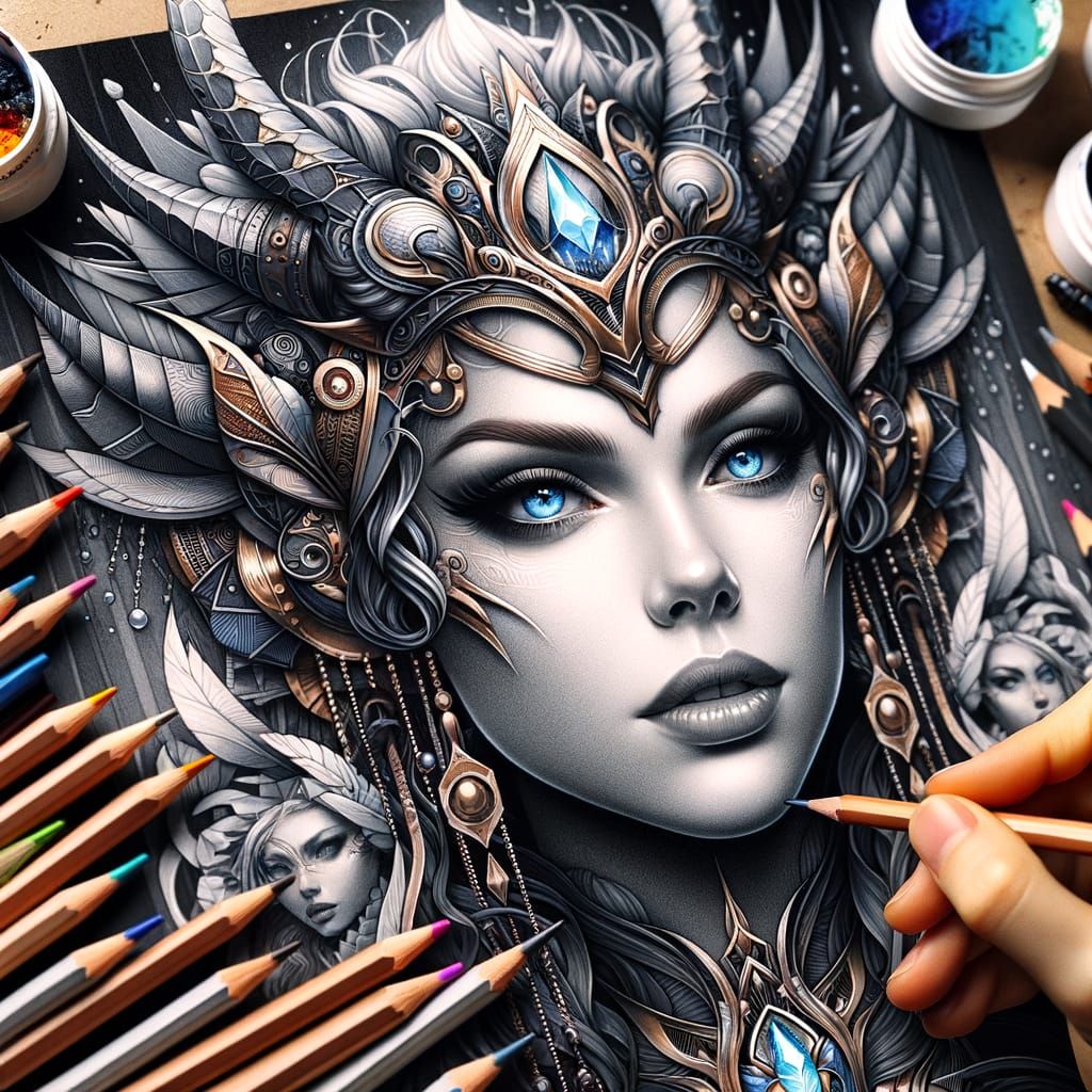 Fantasy Woman Portrait with Airbrushing Effects