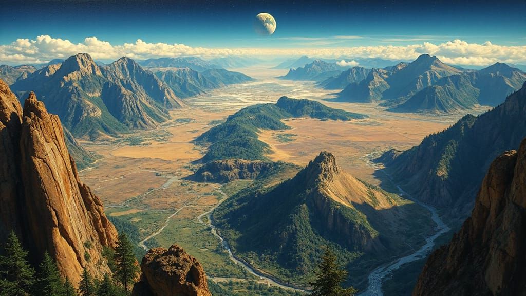 Earth from Space in Byzantine Gothic Style