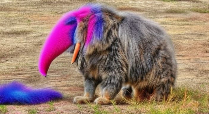 Vibrant Animal in Motion: Colorful Action Art
