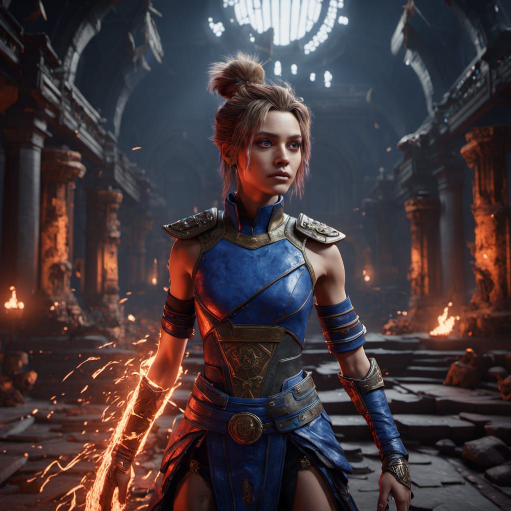 Vibrant Avant-Garde Goddess in Electrifying Angura Kei Fashi...