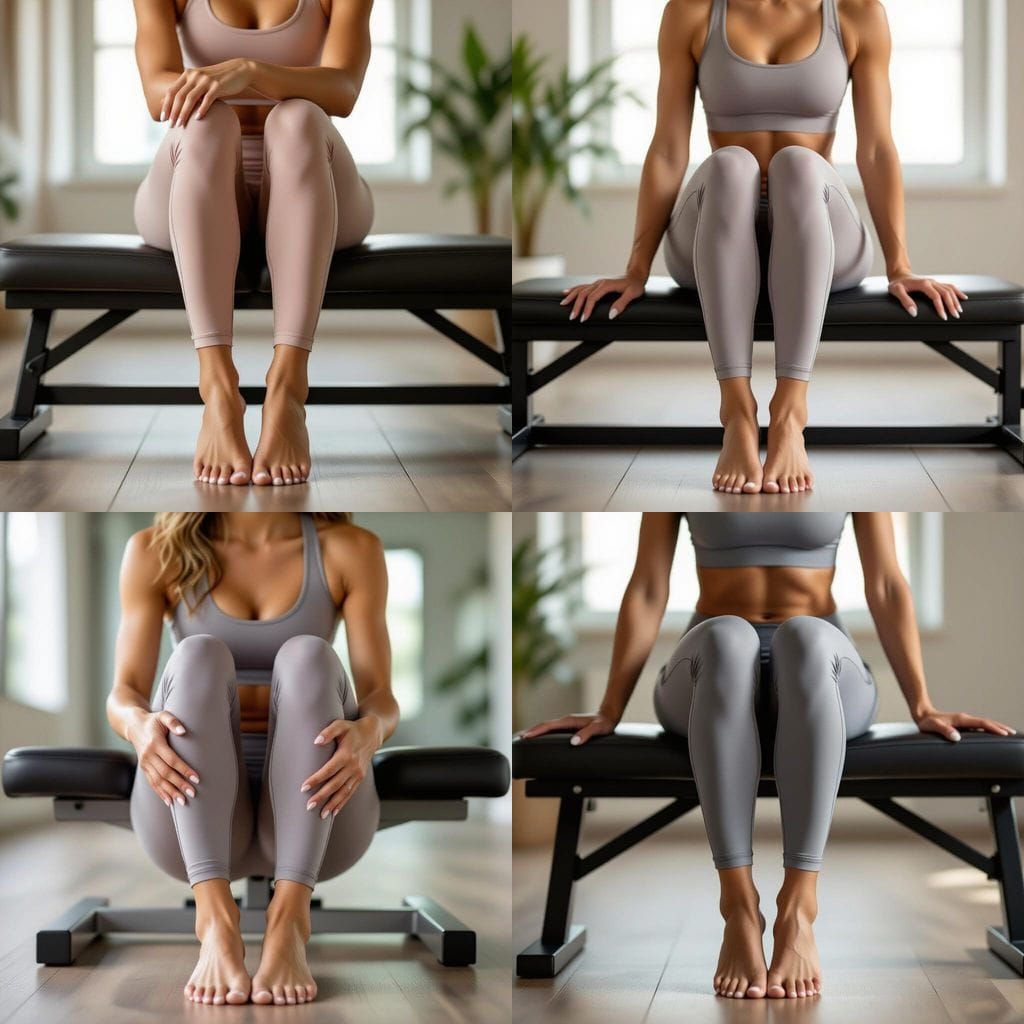 Athletic Woman's Bare Feet in Yoga Studio