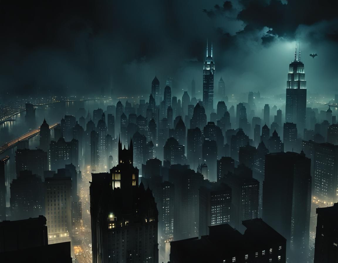 Batman in Gotham City: A Dark, Realistic Scene