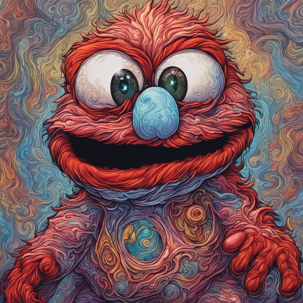 Hyperdetailed Diamond Elmo Says Hello