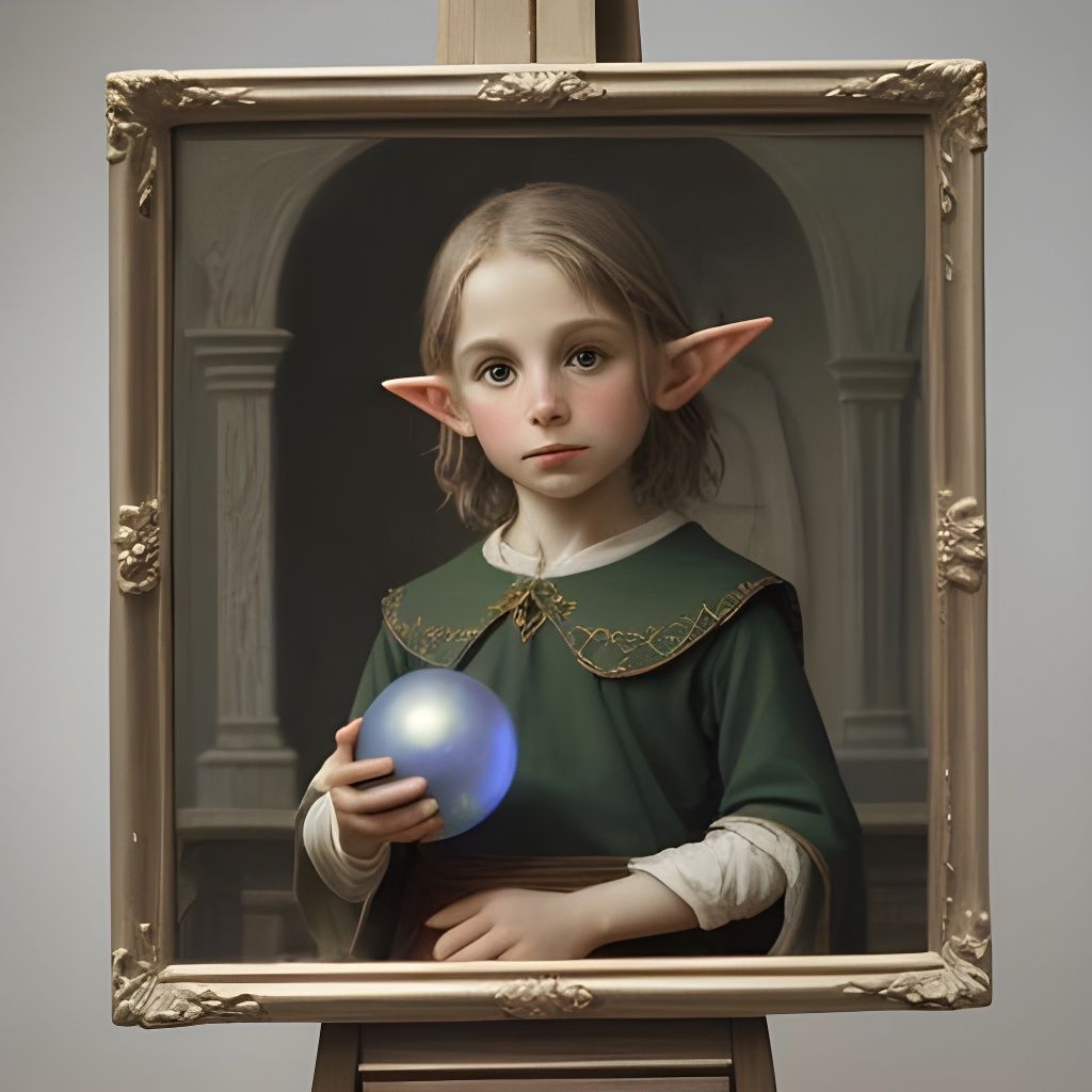 Magical Rivendell Orb: Realist Painting Style