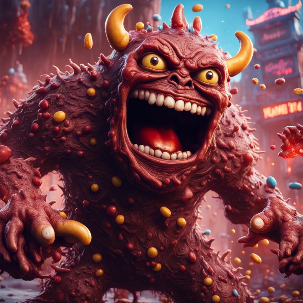 Baby Ruth Candy Bar Monster: Detailed Matte Painting