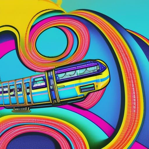 Midnight Monorail in Synthwave Neon Retro Style