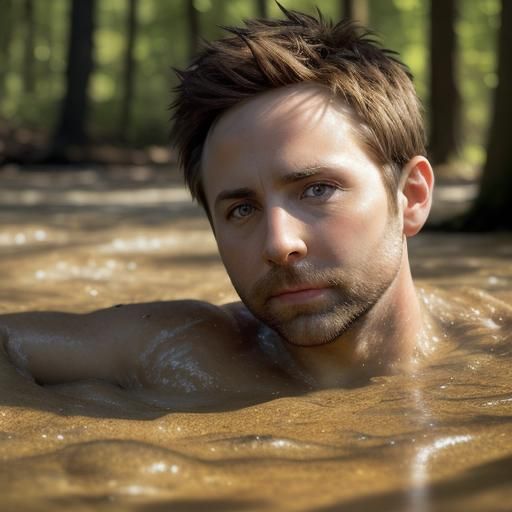 Charlie Day Sinking in Quicksand: Professional Photography
