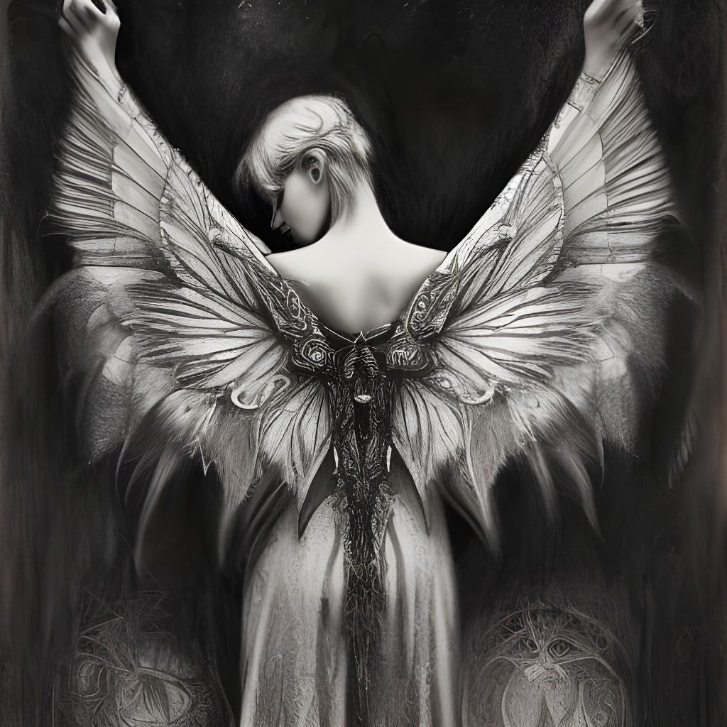 Gothic Logo in Photorealistic Charcoal Drawing