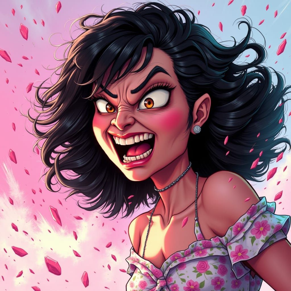 Confident Woman in Futuristic Concept Art Style