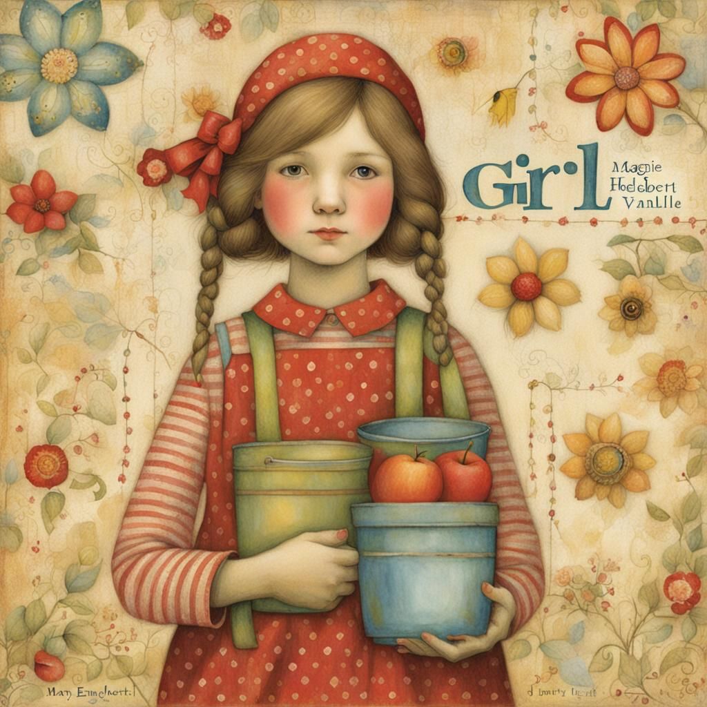Girl in Whimsical Illustrative Style
