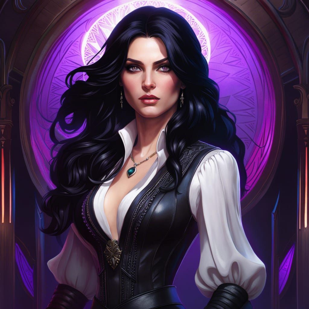 Yennefer of Vengerberg Portrait in Art Nouveau Style