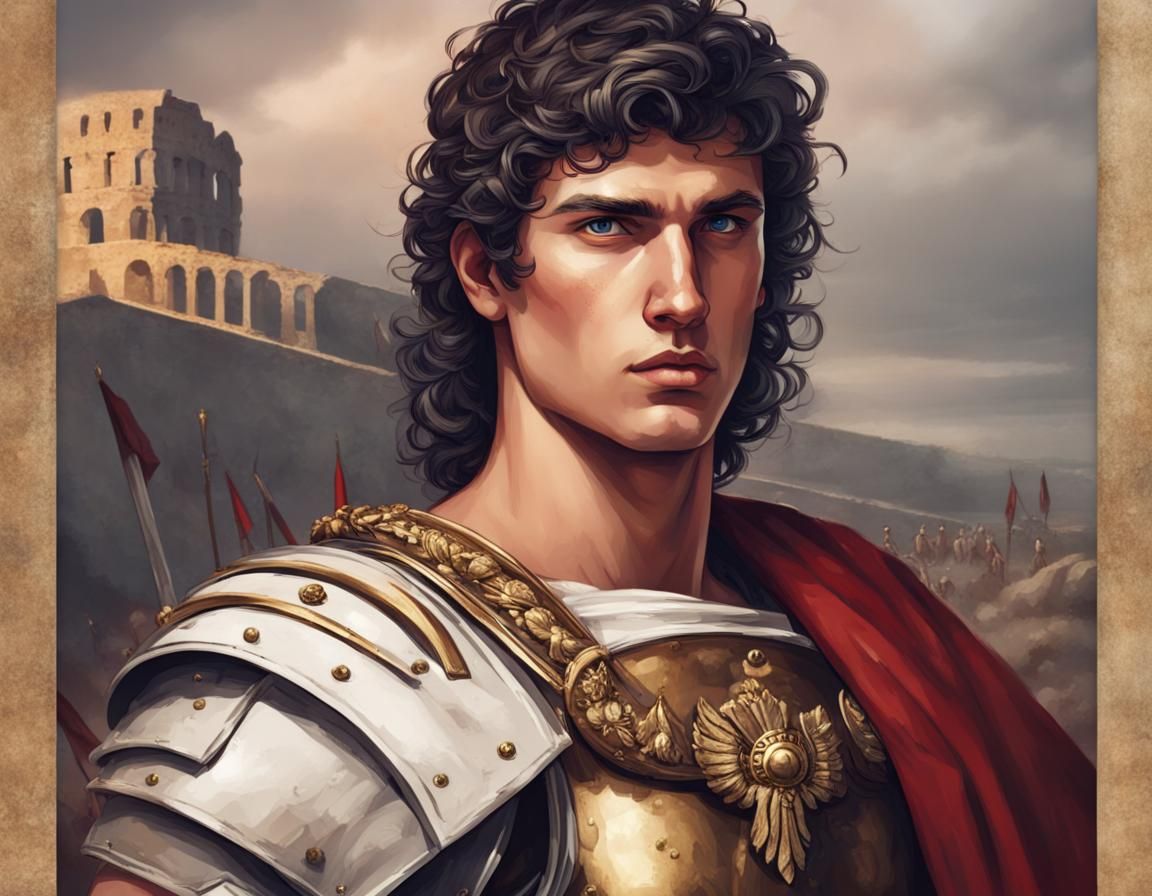 Young Roman General on Battlefield