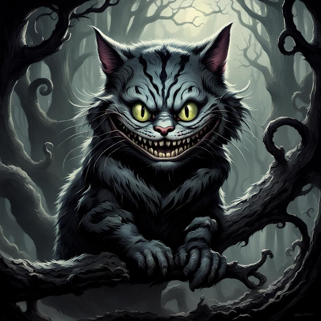 Sinister Cheshire Cat with an Evil Smile