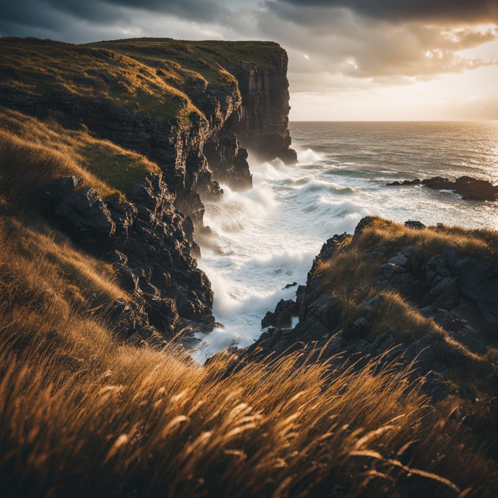 Rugged Cliffside Landscape in Cinematic Style