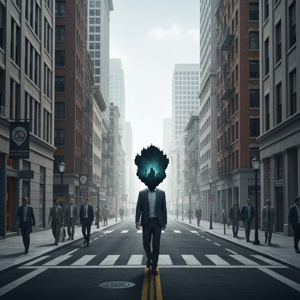 Surreal City Streets Hiding Dark Villain Lairs