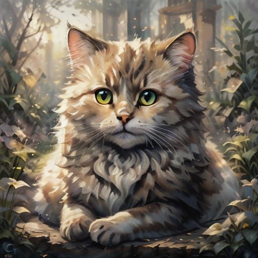 Vibrant Wax Painting Landscape in Impressionist Style