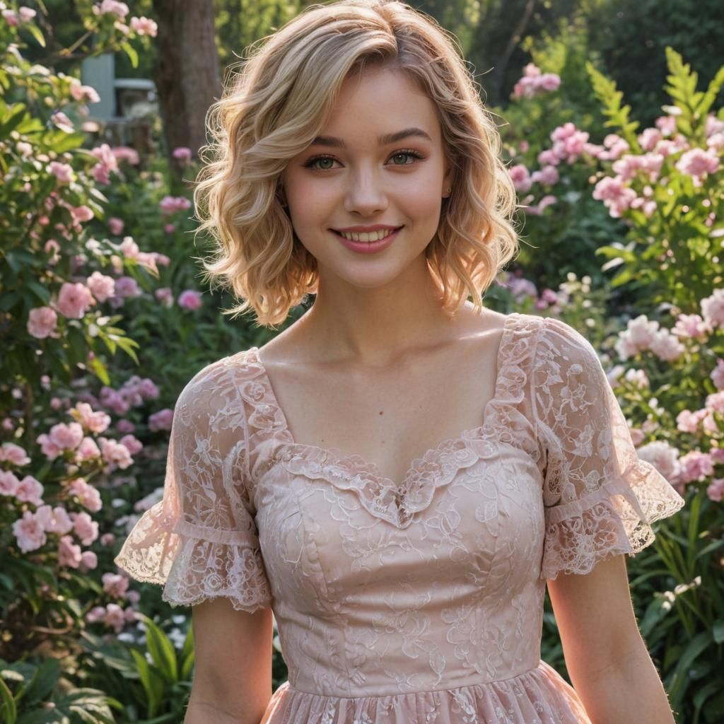 Waifish Beauty in Garden Portrait