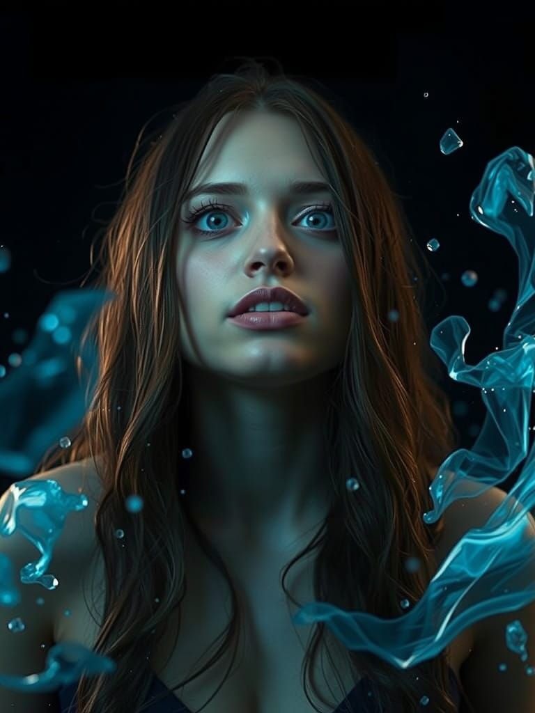 A Woman in a Dreamlike Cloudscape