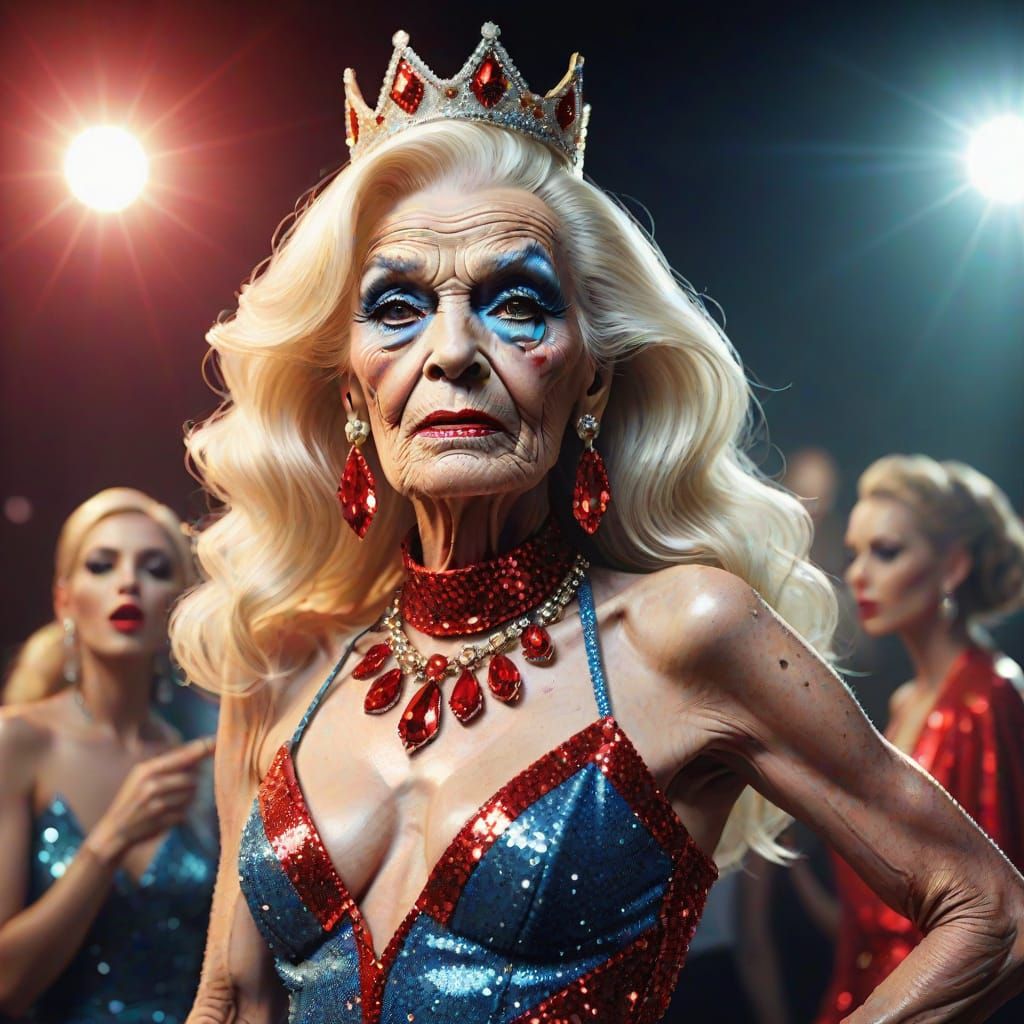 Vibrant Miss Trailer Trash in Haute Couture Drag