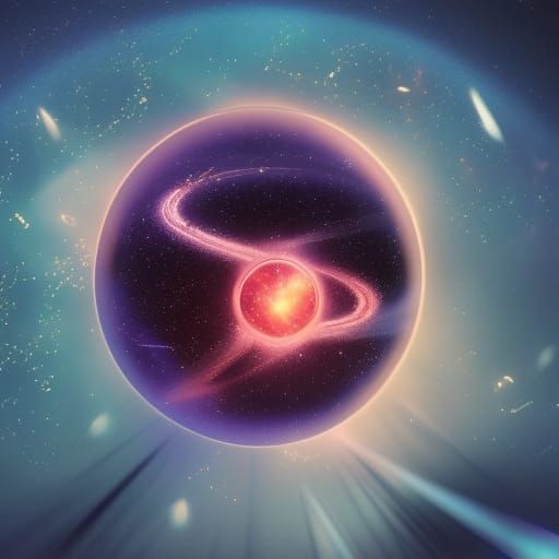 Orb of Salvation in Space: Retro-Futuristic Art