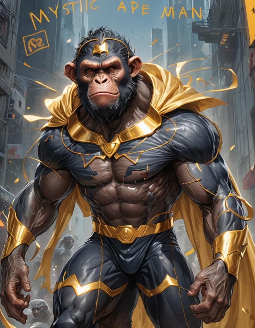 Mystic Ape-Man Superhero Comic Book Cover
