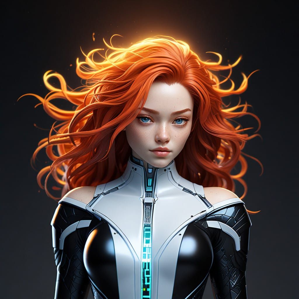 Hyper-Realistic Sci-Fi Goddess with Mech Details