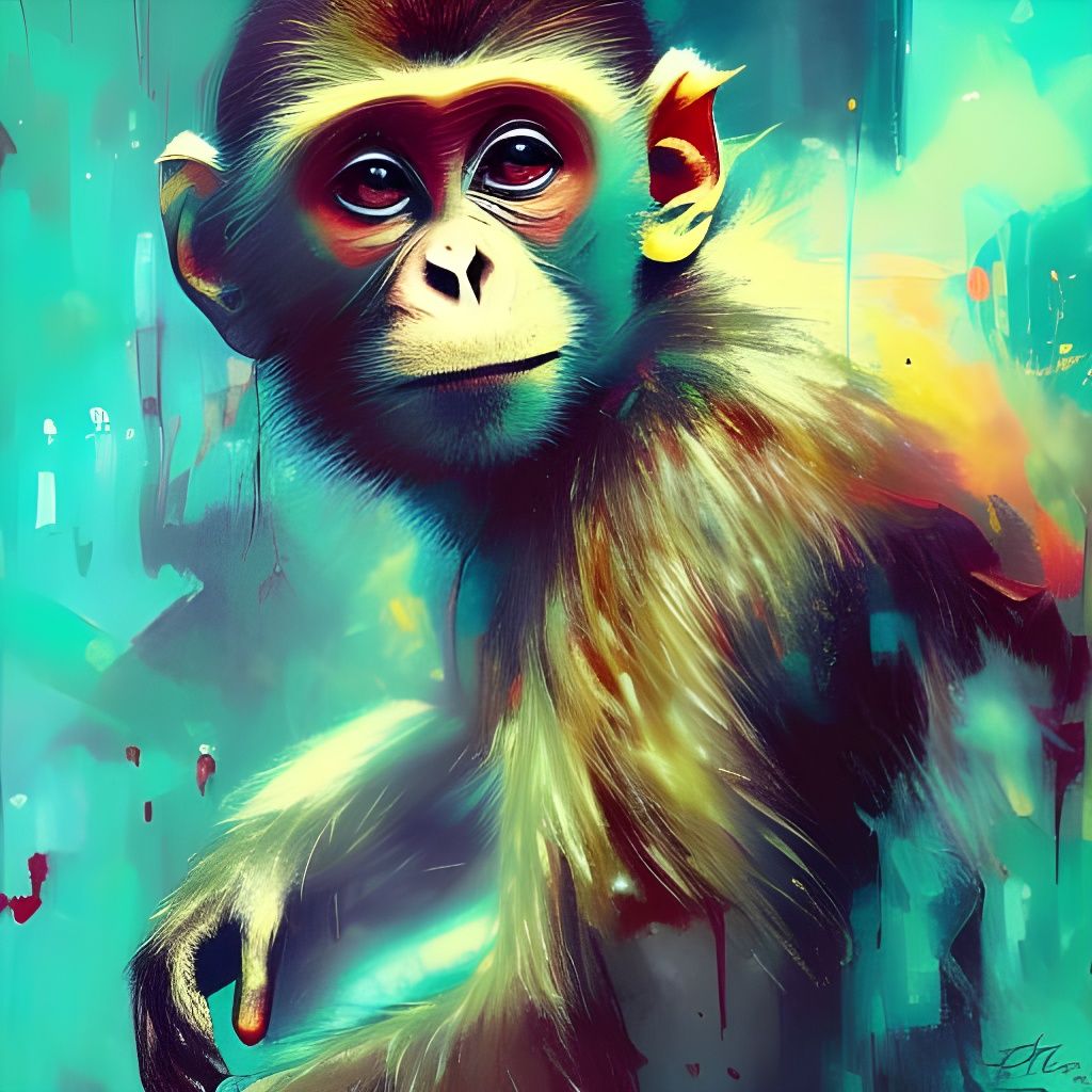 Monkey fire abstract beauty