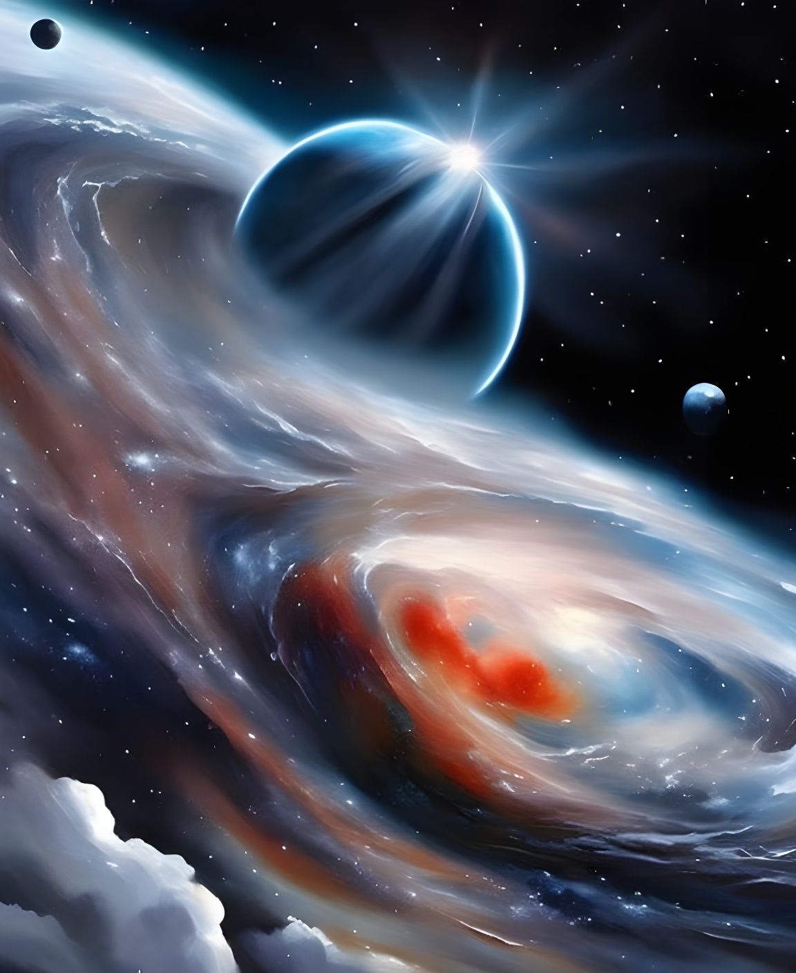 Cosmic Planet Swallowed by Cloud Tornado