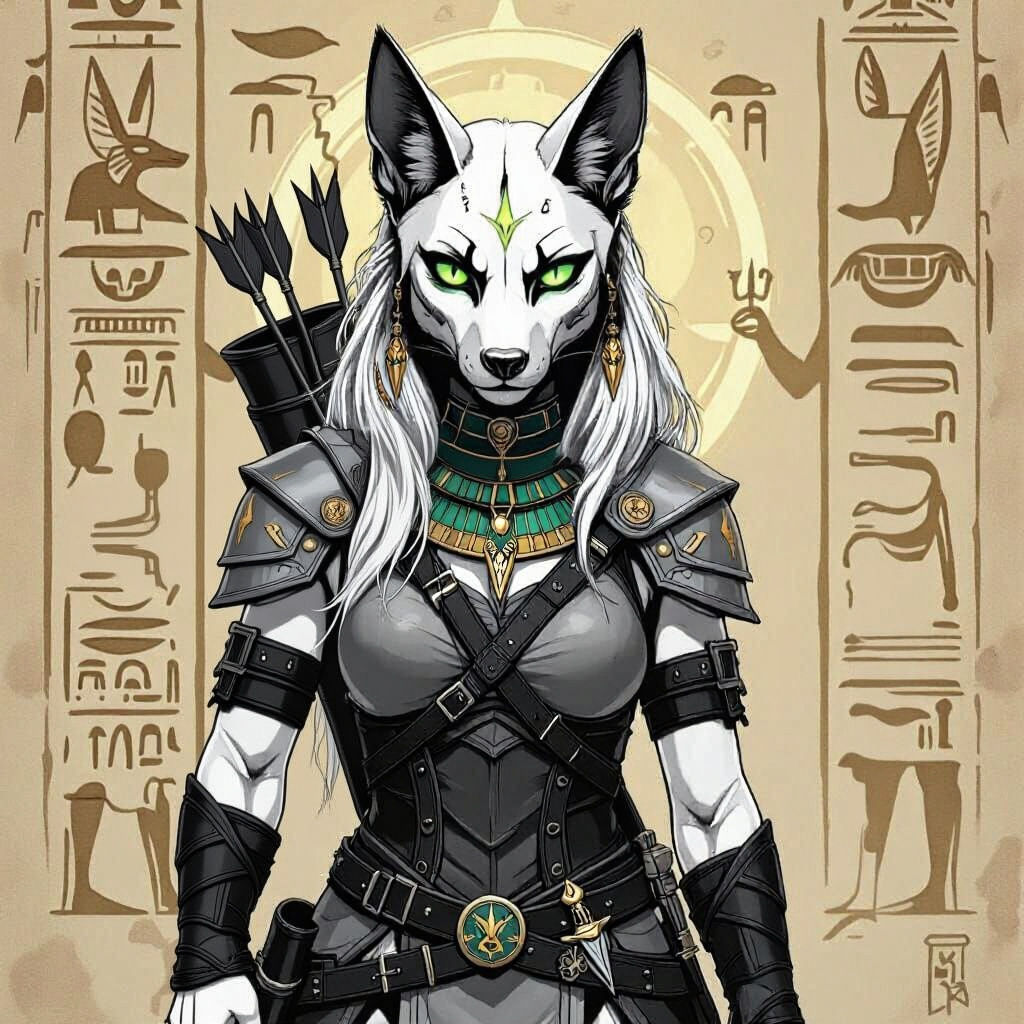 Tabaxi Paladin Torn Between Egyptian Gods, Fantasy Art