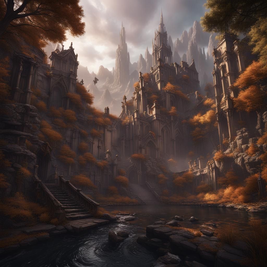 Fantastical Matte Painting with Intricate Details