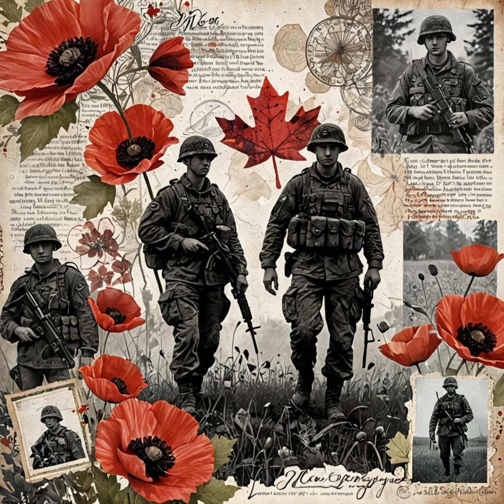 Remembrance Day Scrapbook Page in Cameron Gray Style