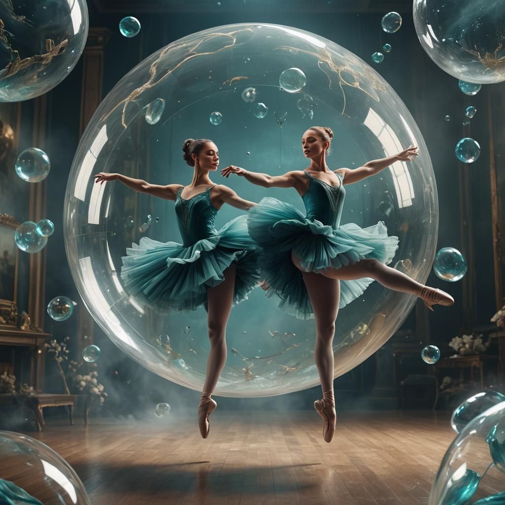 Ballet Dancer Encapsulated in Glass Bubble: Fantasy Art