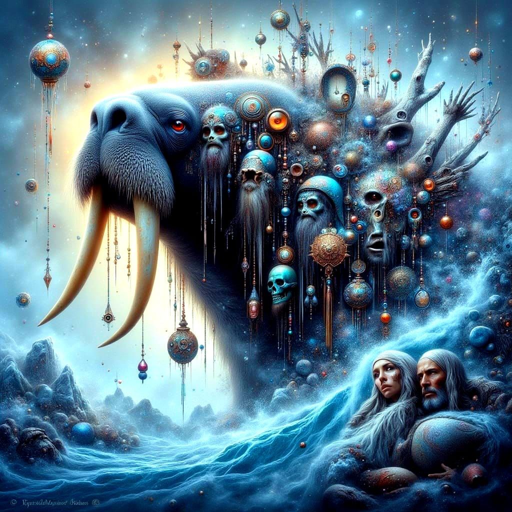 Dynamic Walrus Plunges into Arctic Waters in Hypermaximalist...