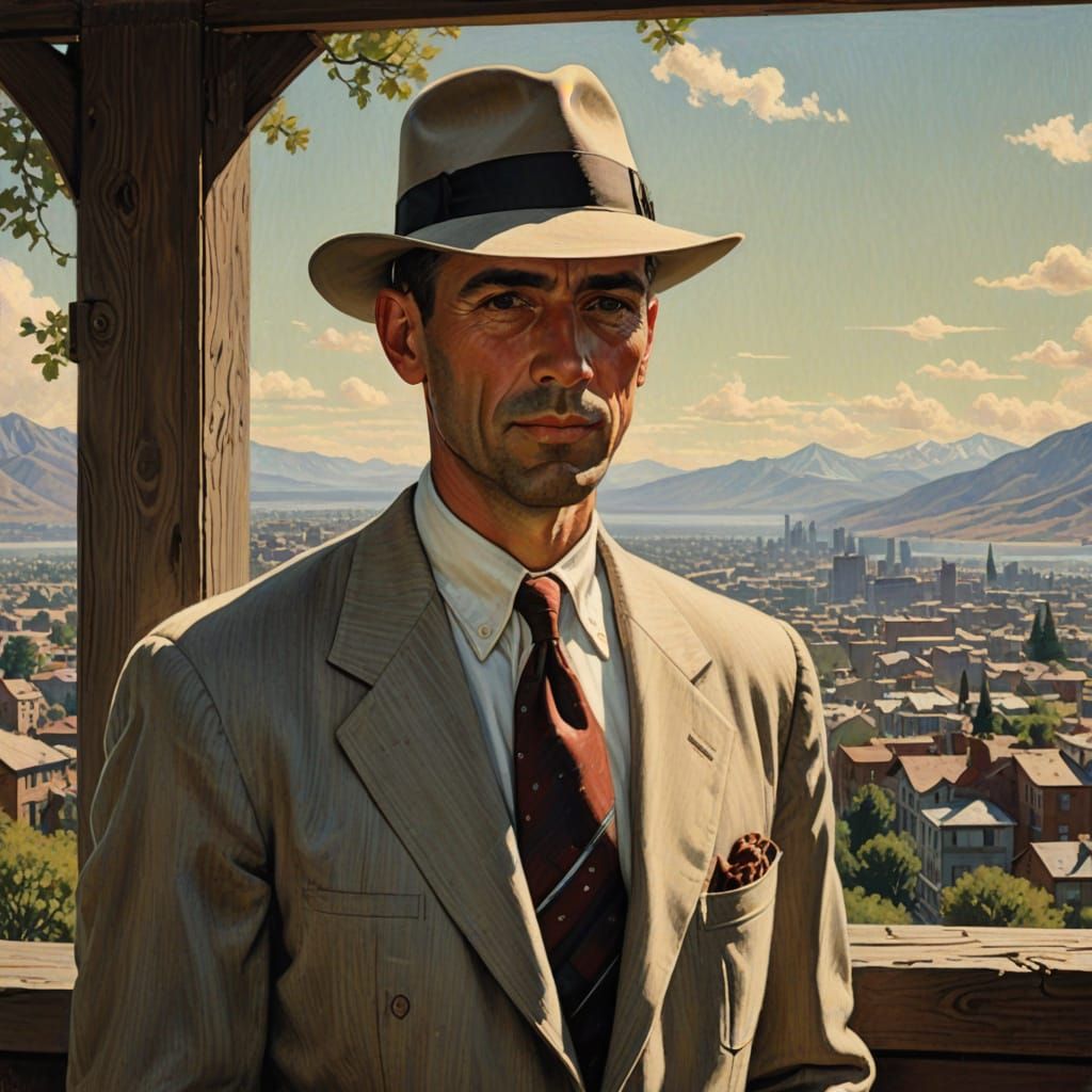 Sultry Spanish-Chilean Gentleman in 1950s Santiago Landscape