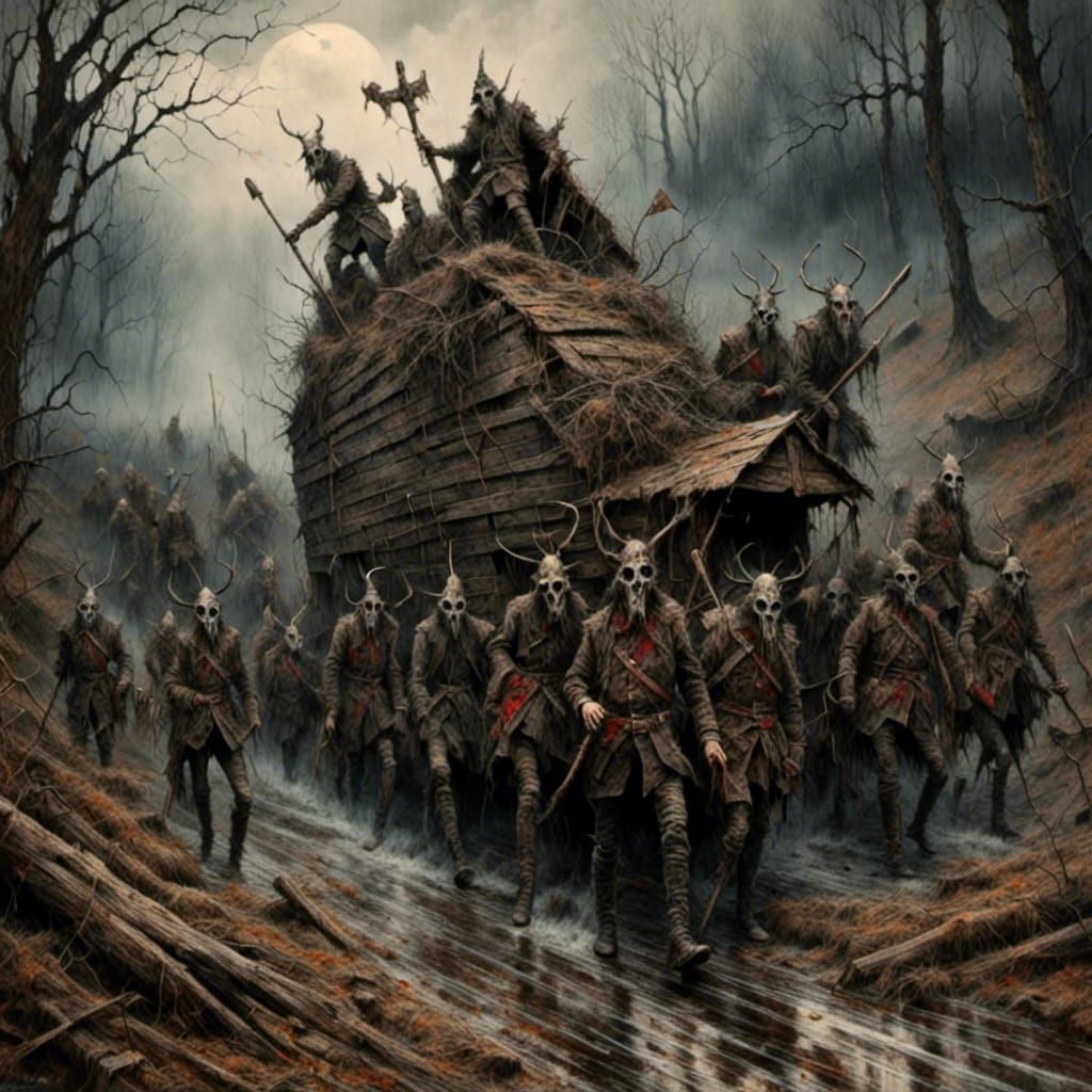 As down the glen came McAlpine's men
With their shovels slung behind them