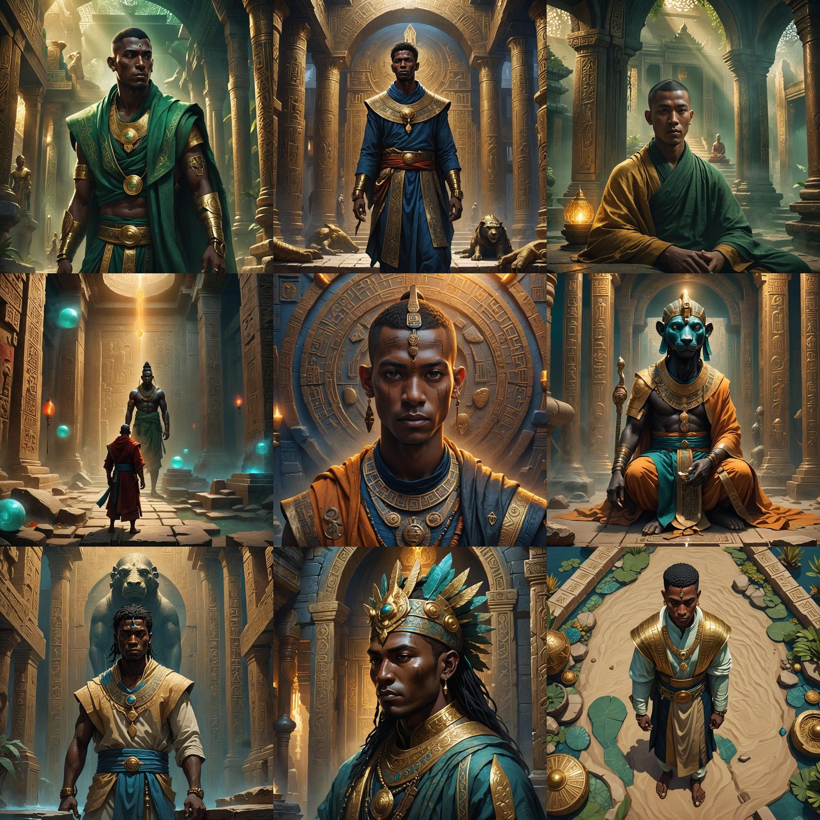 Egyptian Monk Portrait in Detailed Matte Painting