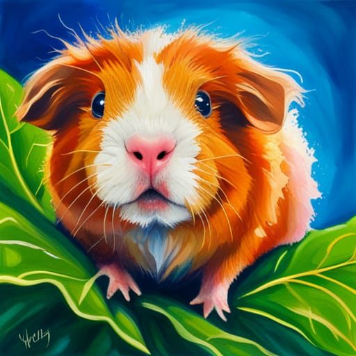 Cute Guinea Pig Graffiti Art in Polychromatic Detail