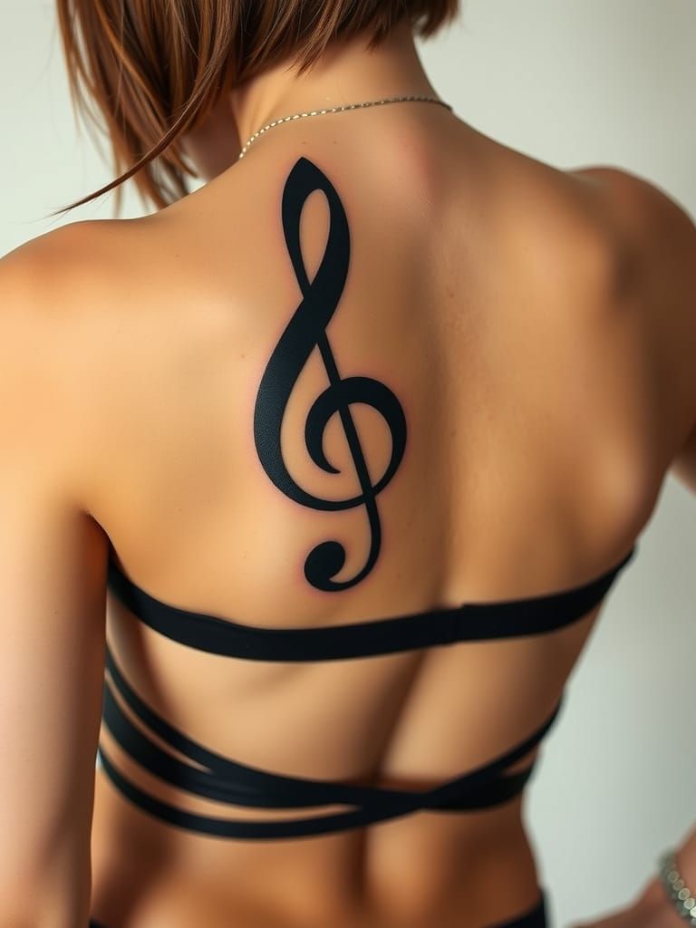 Punk Woman's Treble Clef Tattoo