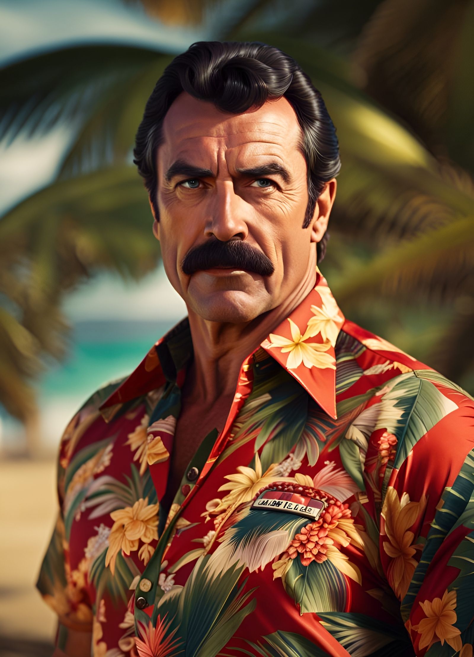 Tom Selleck as Magnum P.I. in Realistic Photo