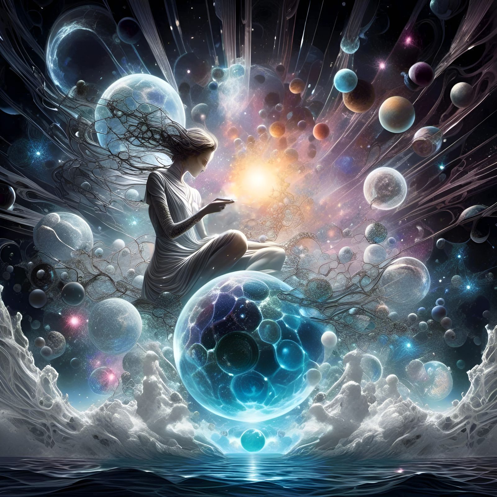 Science Fiction Cover: Woman Casting Magic Spell