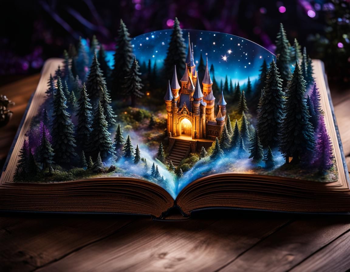 Fantasy Book Opens to Reveal Magical World