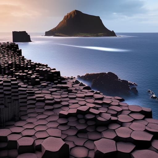 Giant Human Builds Giant's Causeway: Detailed Matte Painting