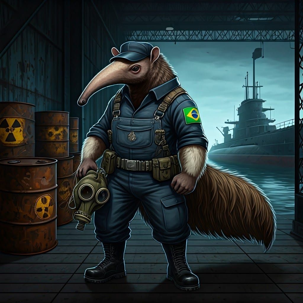 Rebellious Anteater with Gas Mask, Comic Book Art