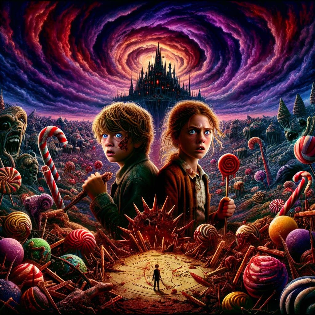 Eerie 'Candyland Nightmare' Film Poster: Children in Peril