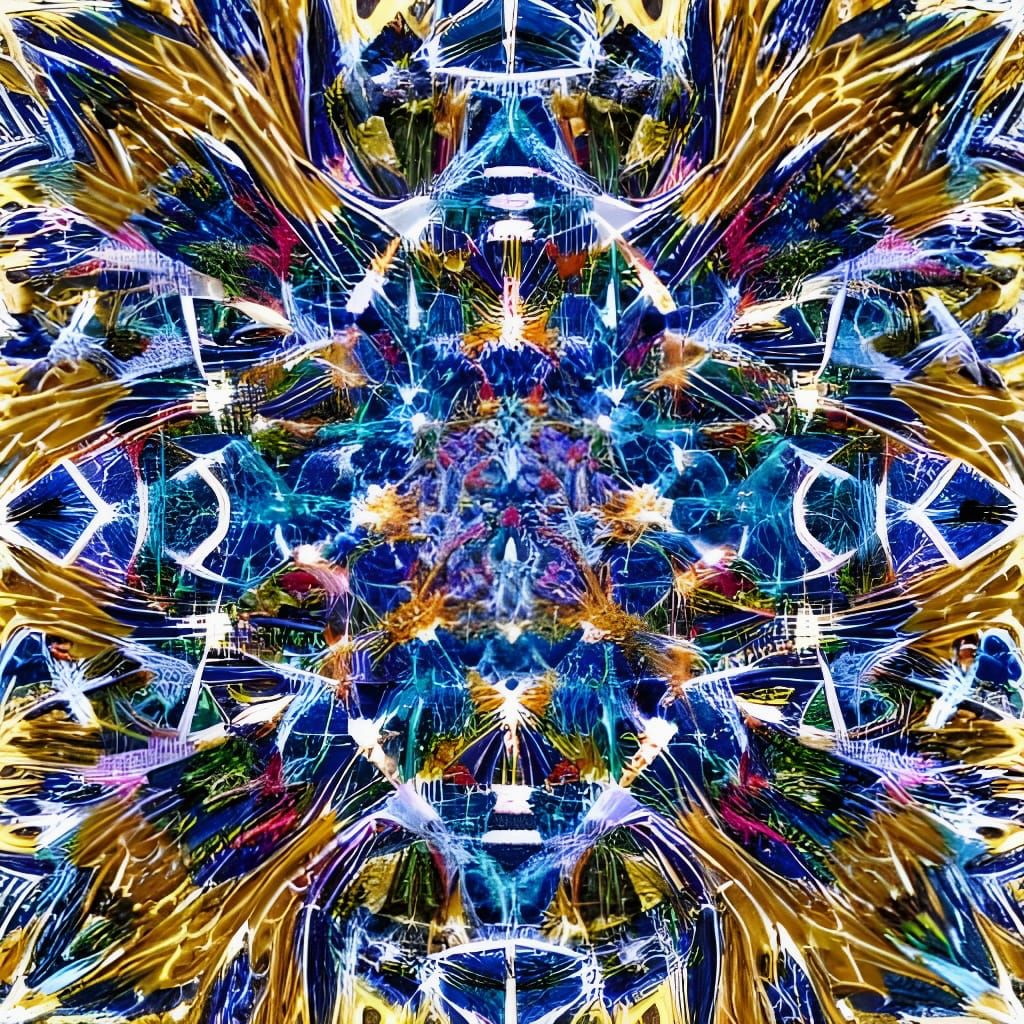 Fractal Face Shattering in Mixed Media Masterpiece