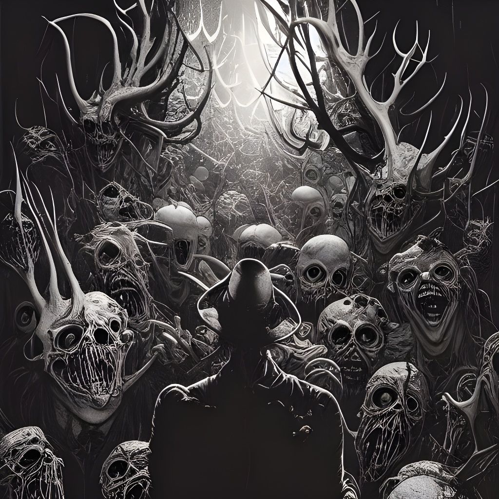 Unseen Figures in Dark Horror Art